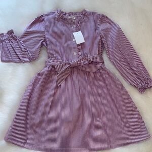 NWT! Crewcuts Striped Purple girls Dress. Size 6
